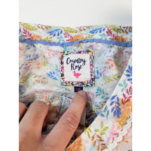 Country rose size 18 womens plus floral Lightweight colorful blouse top EUC ^ - Picture 7 of 9